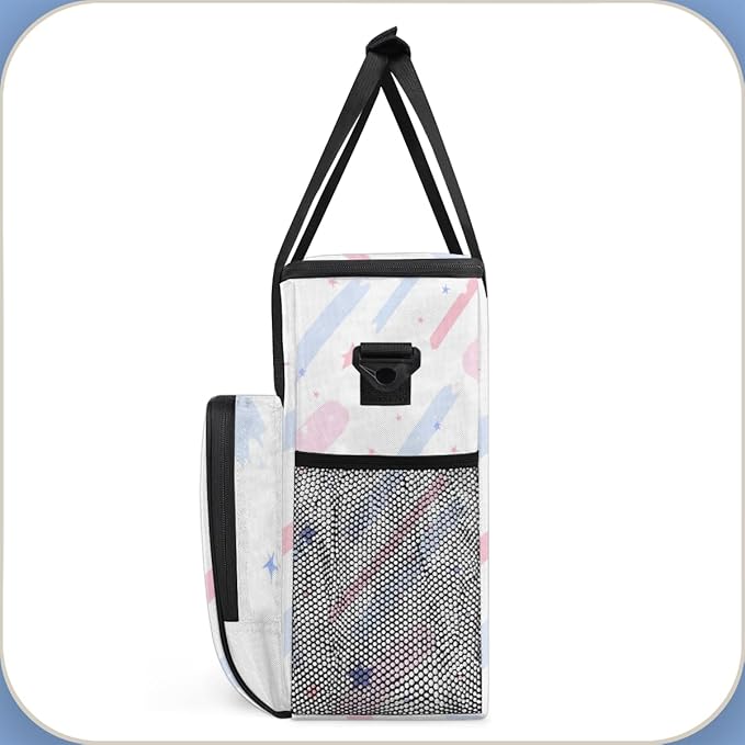 star Coffee Maker Carrying Bag Pink Blue Portable Travel Storage Tote Bag Compatible with K-Mini or K-Mini Plus Single Serve Coffee Brewer Carrying Case with Multiple Pockets &amp Shoulder Strap
