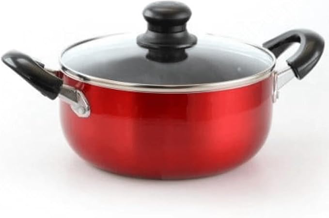 Nonstick Cookware Set 7 Pieces Healthy Pots and Pans Set Kitchen Cookware Set Non-toxic Healthy Non Stick Kitchen Cooking Set with Frying Pans Set Red