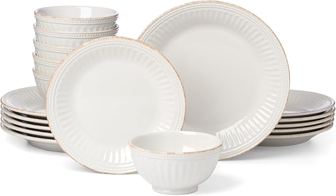 Lenox 899195 French Perle Groove 18-Piece Dinnerware Set Service For 6