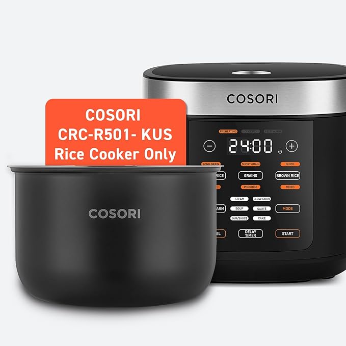 COSORI 5-Quart Rice Cooker Inner Pot Non-Stick for 10 Cup Uncooked CRC-R501- KUS Rice Cooker Only 6-Layer CRP-R501IP-KUS