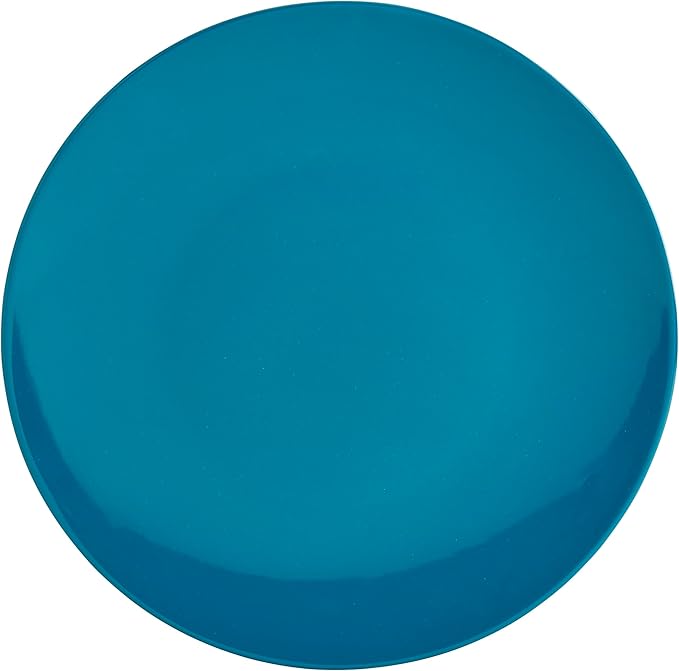 Tabletops Gallery 12 Piece Green Teal Blue Melamine Dinnerware Set Plates Bowls for Indoor Outdoor Use Service for 4 Peacock