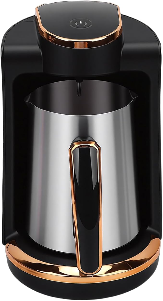 Turkish Coffee Maker Stainless Steel 550W 250ML Single Cup Turkish Coffee Machine for Home Office Travel (US Plug 110V)