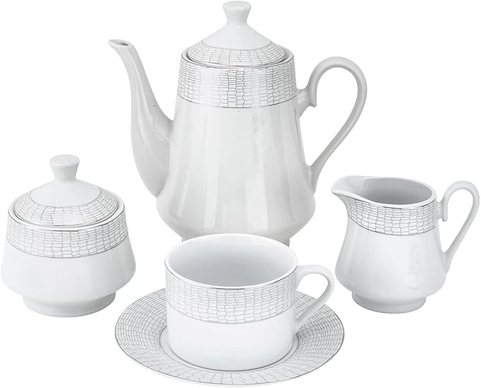 Euro Porcelain 57-pc Banquet Dinnerware Set Luxury China Tableware Service for 8 (1330P) 6664-20
