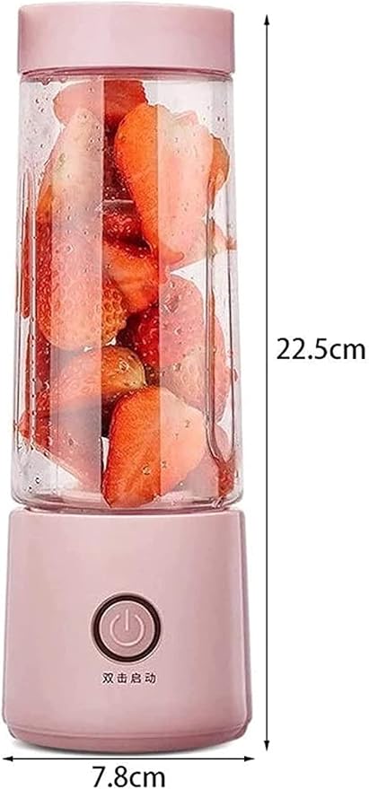Portable Blender USB Rechargeable Personal Mixer for Smoothie and Shakes Mini Blender with 2 Blades1500mAh Li-ion Battery for Baby FoodTravelGym