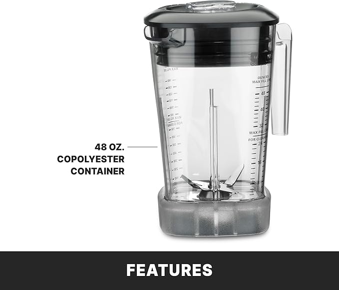 Waring Commercial MX1000XTXP 3.5 HP Blender with Paddle Switches Pulse Feature and a 48 oz. BPA Free Copolyester Container 120V 5-15 Phase Plug