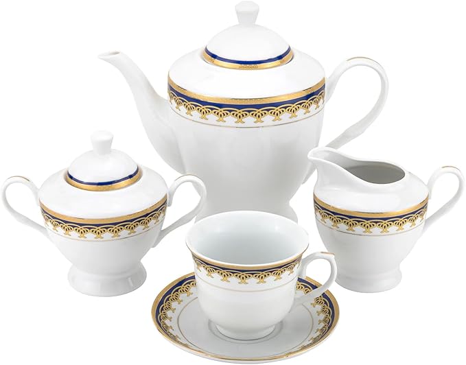 Euro Porcelain 57-pc Banquet Dinnerware Set Luxury Bone China Tableware Service for 8