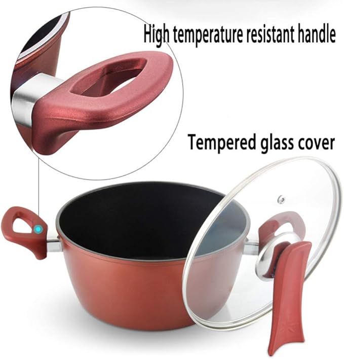 3 Pieces Cookware Pot &amp Pan Sets Saucepan Set Wok Frying Pan Induction Suitable Set ofCan be Used in a Variety of stoves Including Induction cookers Cookware Set
