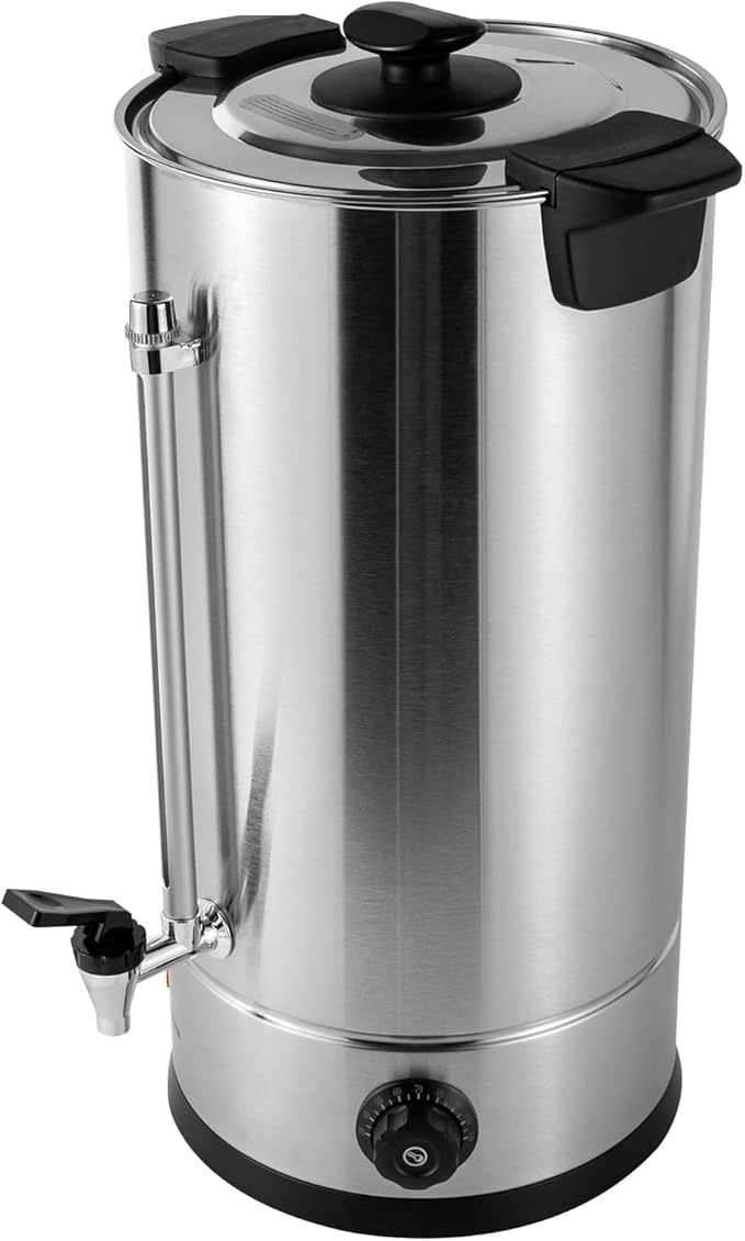 Coffee Urn Large Coffee Dispenser 25L Full Stainless Steel Commercial Coffee Maker Quick Brew Electric Beverage Dispenser Hot Water Urn 1400W