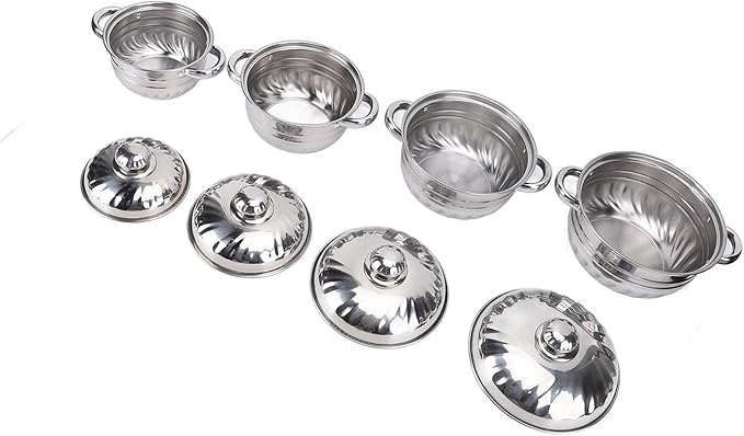 Kitchen Tools Stainless Steel Soup Pot Set 4Pcs Dual Handles Stockpot