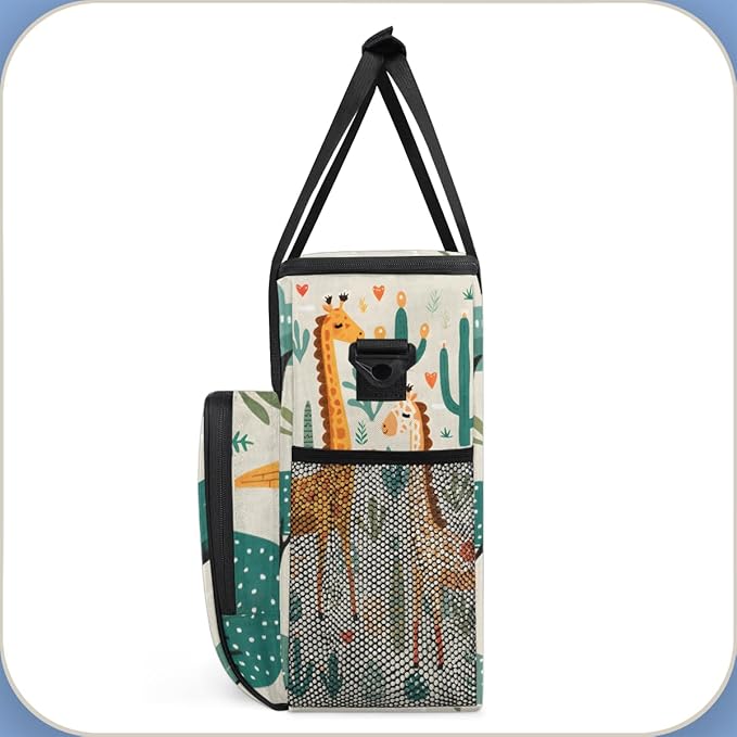 Forest Giraffe Coffee Maker Carrying Bag Graffiti Giraffe Travel Storage Bag Compatible with K-Mini or K-Mini Plus Single Serve Coffee Brewer Carrying Case with Multiple Pockets &amp Shoulder Strap