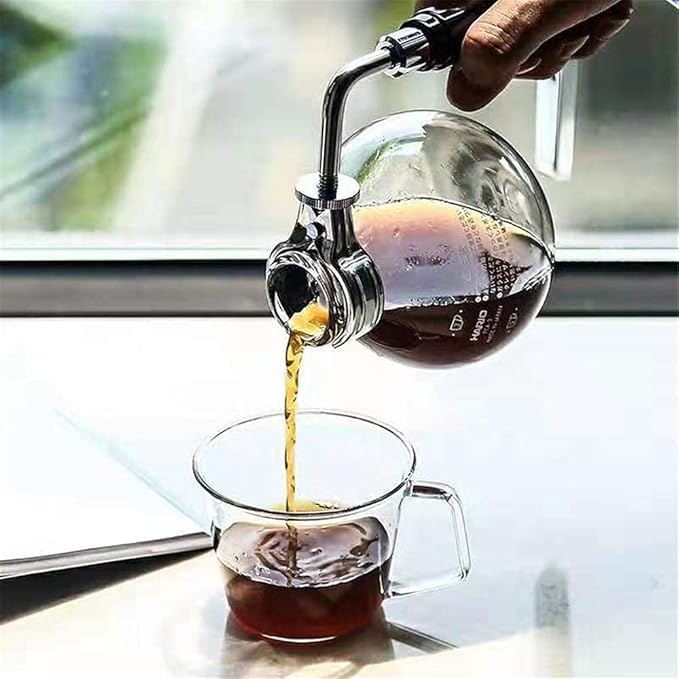 Coffee Machines Tabletop Siphon Coffee Brewer Kettle Pot with Silicone Handle Alcohol BurnerCoffee Maker for Home Office3 People