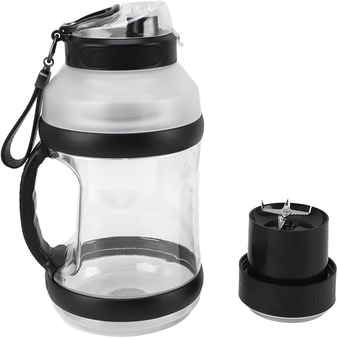 Yoidesu Sport Portable Blender 2L for Shakes and Smoothies 18000rpm 4000mAh USB Rechargeable Blender with 6 Blade for Kitchen Outdoor (Black)