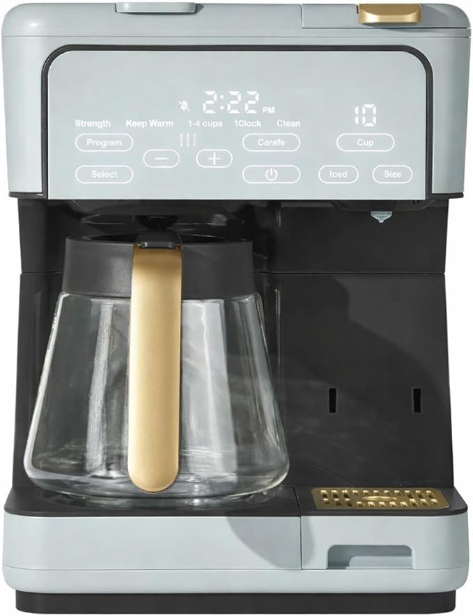Multi Brew Coffee Maker with Single Serve and Carafe Brewing Options for Countertop Home Use (Hydrangea)