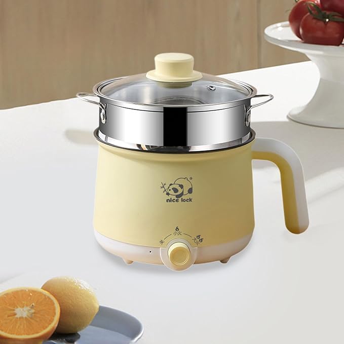 Electric Hot Pot Raman Cooker 2 Gear Nonstick Boil Dry Protection Electric Rice Cooker Noodles Cooker for Porridge Fry Eggs steel steamer