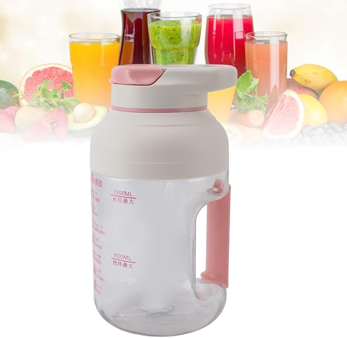 Portable Blender Portable Juicer Blender Mini Blender with Ergonomic Handle Design 1.5L Cordless Large Capacity for Outdoor Picnic (#2)