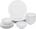ZENY 18-Piece White Dinnerware Set Service for 6 Dishwasher and Microwave Safe