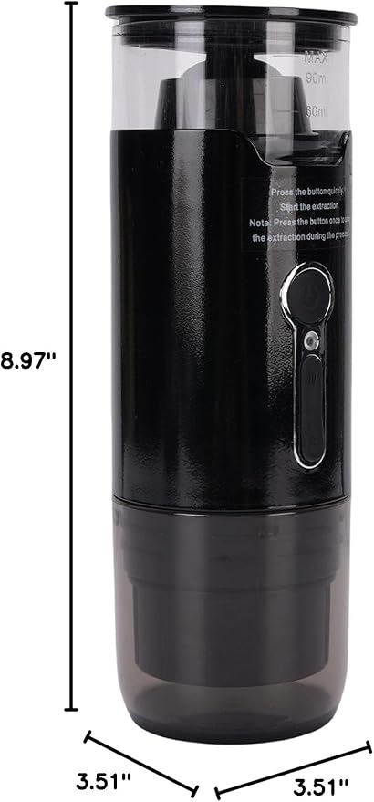 JTLB Battery Operated Coffee Machine Cordless Heating Travel Coffee Machine for Camping Cars Automatic Coffee Machine with Ground Coffee Capsule for Hiking Anytime