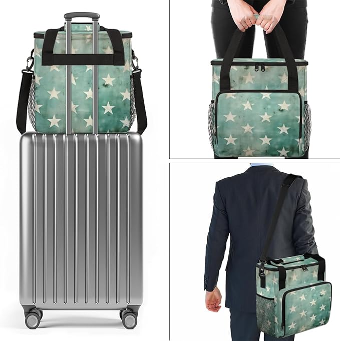 Retro Star Coffee Maker Carrying Bag Portable Travel Storage Tote Bag Compatible with K-Mini or K-Mini Plus Single Serve Coffee Brewer Carrying Case with Multiple Pockets &amp Shoulder Strap