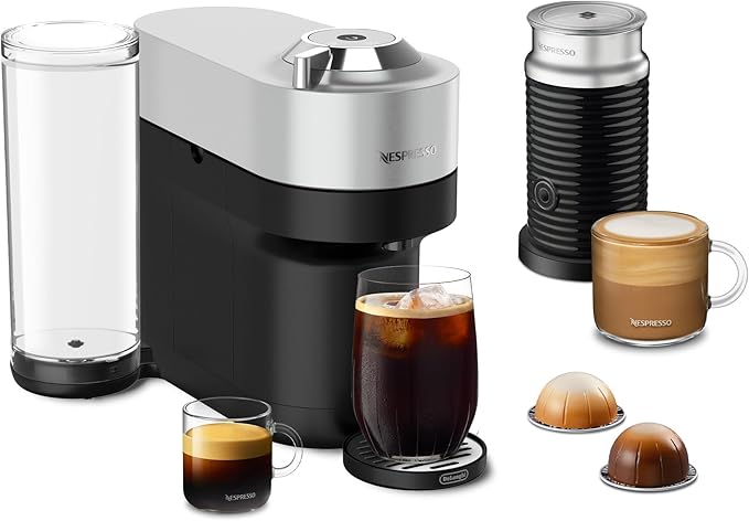 Nespresso Vertuo Pop+ Deluxe by De'Longhi with Aeroccino Silver