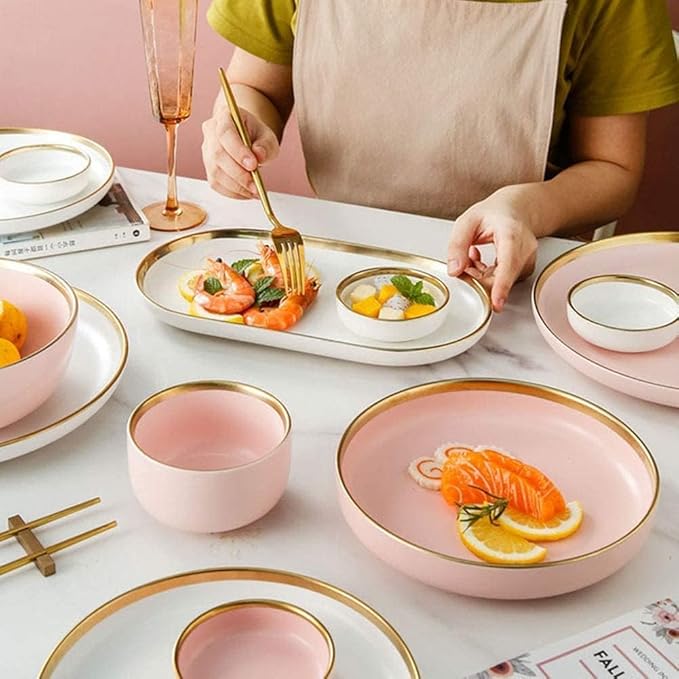 Dinnerware Set Plates and Bowls Sets 30 Pieces Porcelain Dinnerware Set Tableware Set Dish With Phnom Penh Dishwasher Safe