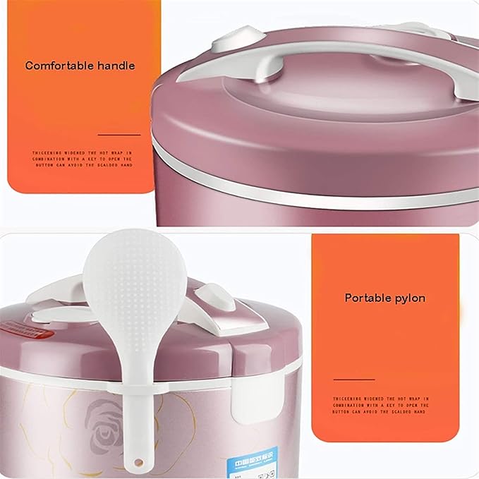 Rice Cooker Household Non-Stick Rice Cooker Automatic Heat Preservation with Spatula and Measuring Cup for 2-8 People (4L) ()