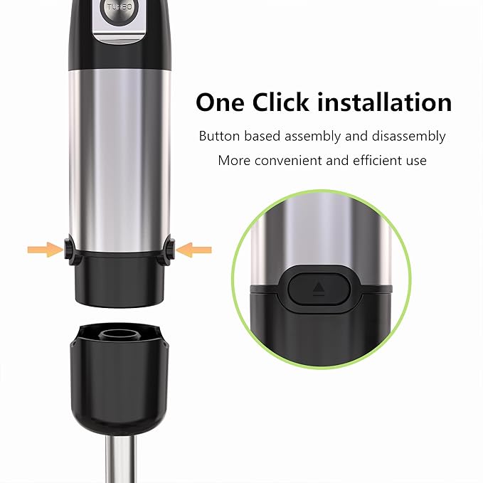 Immersion Blender Handheld 3 in 1 Hand Mixer Electric Handheld for Kitchen Corded Stick Hand Emulsion Blender with Whisk and Milk Frother for Baby Food Smoothie Puree Soup Sauces