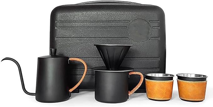Pour Over Coffee Set DIY Manual Coffee Maker Set for Coffee Lovers Hand Coffee Maker Portable Travel Gadgets Manually Operated Perfect for Camping (Size : A)