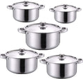Cookware-Set 5-PieceCooking Pot Set With Full Stainless Steel Lid All Types Of Cookers Induction Gas Ceramic Electric Cookware