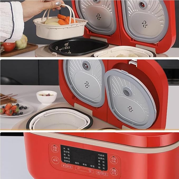 Professional Household Multi-Functional Rice Cooker Double Inner Pot and Double Body Intelligent Rice Cooker Smart Touch Control Non-Stick Inner Pot Rice Cooker 12-Hour Timer