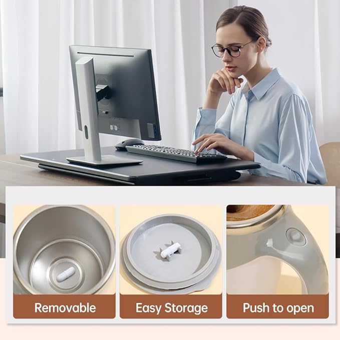 Automatic Magnetic Stirring Coffee Mug 2026 New Rechargeable Magnetic Sel Mugs with Lid Stainless Steel Automatic Self Mixing Mug for Milk Tea Cocoa (Coffee)