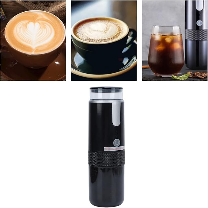 Portable Electric Espresso Machine 160ml Travel Coffee Maker for Camping Car Coffee Maker Self Heating with USB Rechargeable for RV Hiking Office