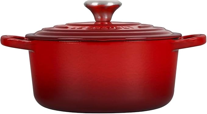 Le Creuset 5 Piece Enameled Cast-Iron SS Knob Condo Cookware Set (Cerise)