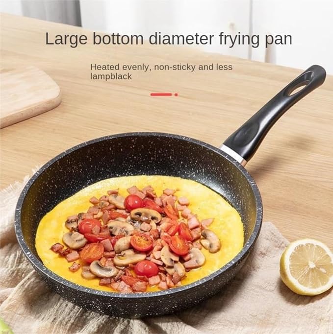 Kitchen Cooking Sets 3Pcs Cookware Set Wok Soup Pot with Glass Lid Frying Pan Wrought Iron Medical Stone Non-Stick Cooking Pot Set Kitchen Cookware Sets