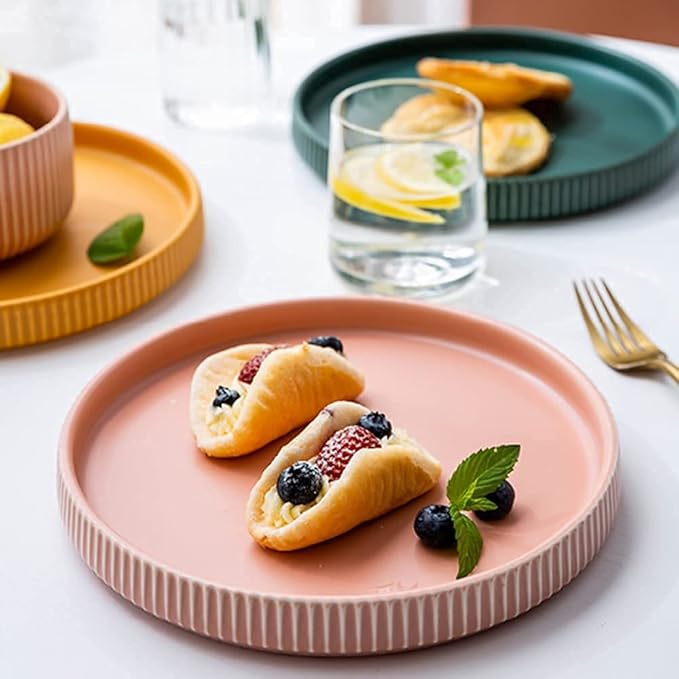 Dinnerware Sets - Luxury Gift Dishes Service Set 24-Piece Dinnerware Sets Nordic Creative Plate and Bowl Sets Candy-Colored Ceramic Dishware Sets Combination Dinner Plates Set of 6