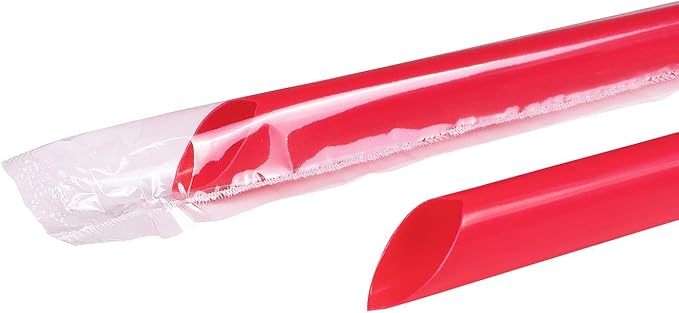 Karat C9060s (Red) 9 Boba Straws (10mm) - Red (Case of 1600)
