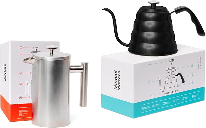 Barista Warrior French Press Coffee Maker &amp Gooseneck Kettle