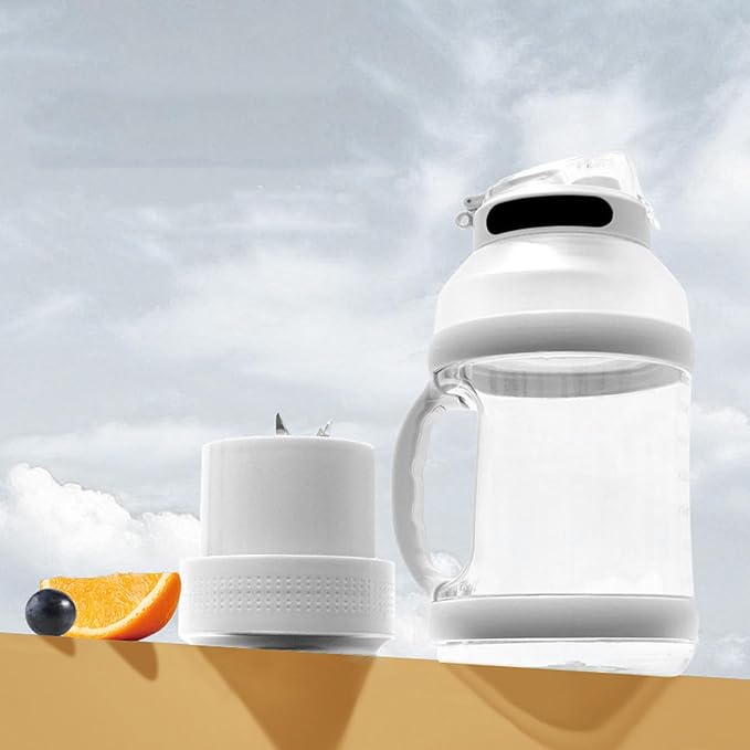 Topyond Portable 2L Sport Blender with 18000rpm Motor 4000mAh Rechargeable Battery USB ChargingDouble Cap Design for Shakes Smoothies JuicesTravel Essential (White)