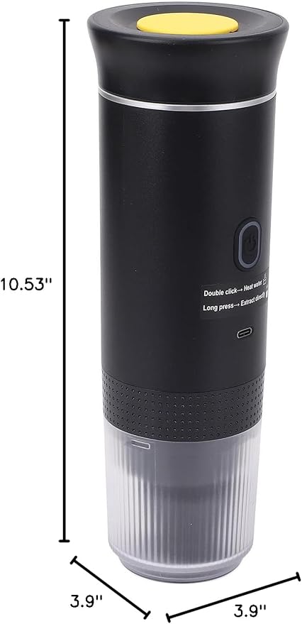 SUNGOOYUE Portable Electric Coffee Maker 15 Bar Wireless Heating Car Coffee Maker for Travel Camping Home Lithium Ion Battery Powder Box Fits CapsulesDG CapsulesCoffee Powder Box