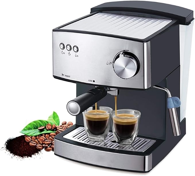 Electric Coffee Maker 1.6L with Fast Foam Frother - 850W Kitchen Appliance for Lovers