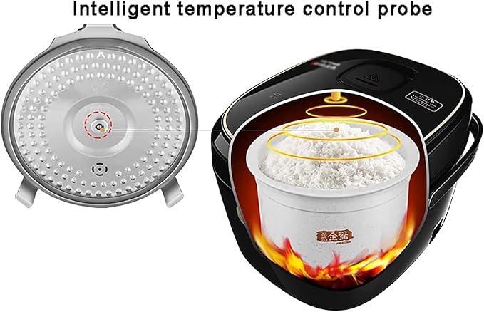 Rice Cooker 3L Small Capacity ice Flame All-Ceramic Non-Stick Liner 24h Reservation for Family Dormitory for 2 People Rice Cooker