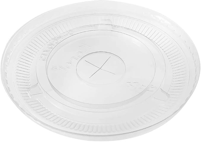 Karat C-KCL1045 PET Flat Lid Fits 32 oz 104.5mm Diameter PP/Paper Cold Cup (Pack of 600)