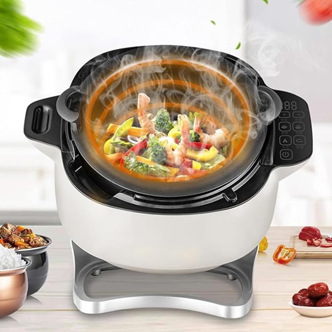 2000W 6L automatic cooking pot fried rice machine 6L automatic cooking machine one-button smart start three-speed adjustable stir-frying stewing