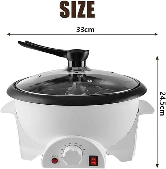 Coffee Beans Roasting Machine 0-240°C Small Household Machine For Coffee Shortage Temperature Adjustment Of Peanut Beans Visualization Design Of Tempered Glass Lid - Thermostat