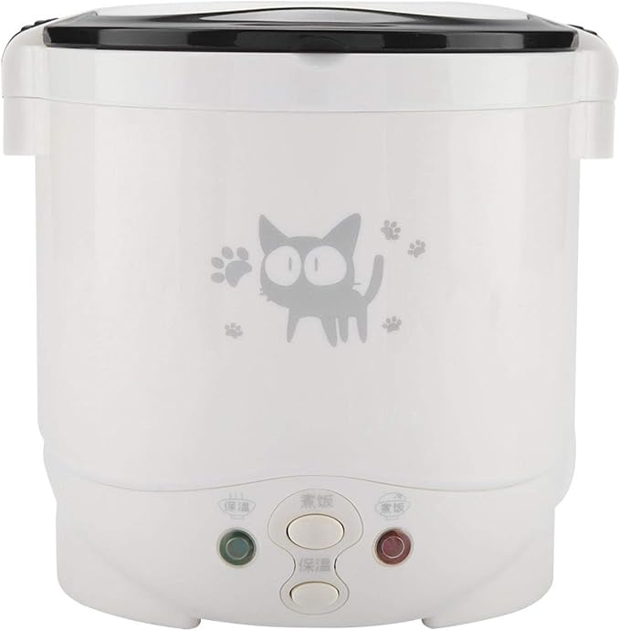 Joyzan Mini Rice Cooker for Car Small Portable Travel Food Steamer Electric Multifunctional Lunch Box Non Stick Automatic Pot Cooking Heating Keep Warm Function Camping Noodles Soup Vegetable 1L 12V