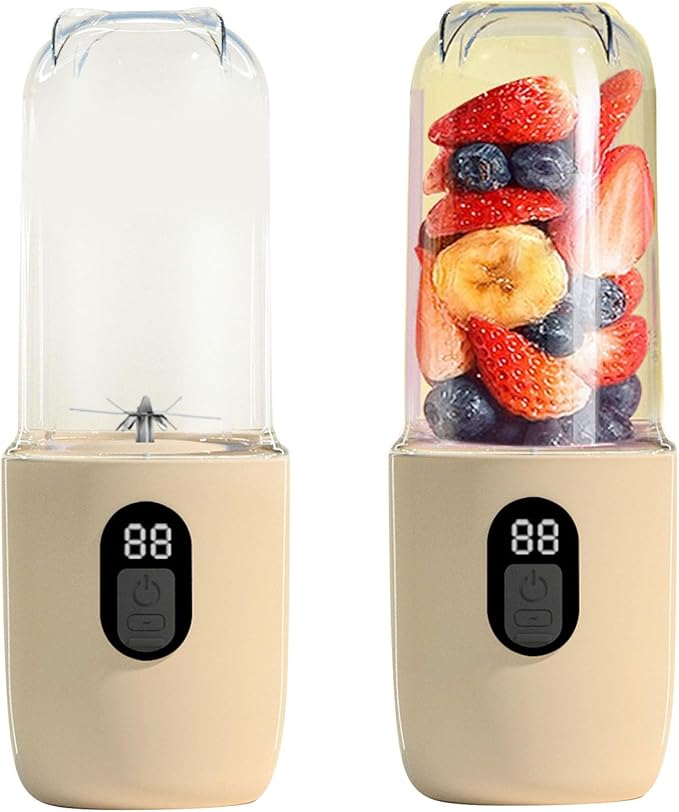 BAFOVY Portable Blender 500ml 16 Blades USB Rechargeable Mini Juicer Cup with 1500mAh Battery for Shakes Protein Drinks Travel Office Gym Kitchen Food Grade ABS Stainless Steel