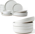 Famiware Milkyway Plates and Bowls Set For 4 16-Piece Dinnerware Sets White