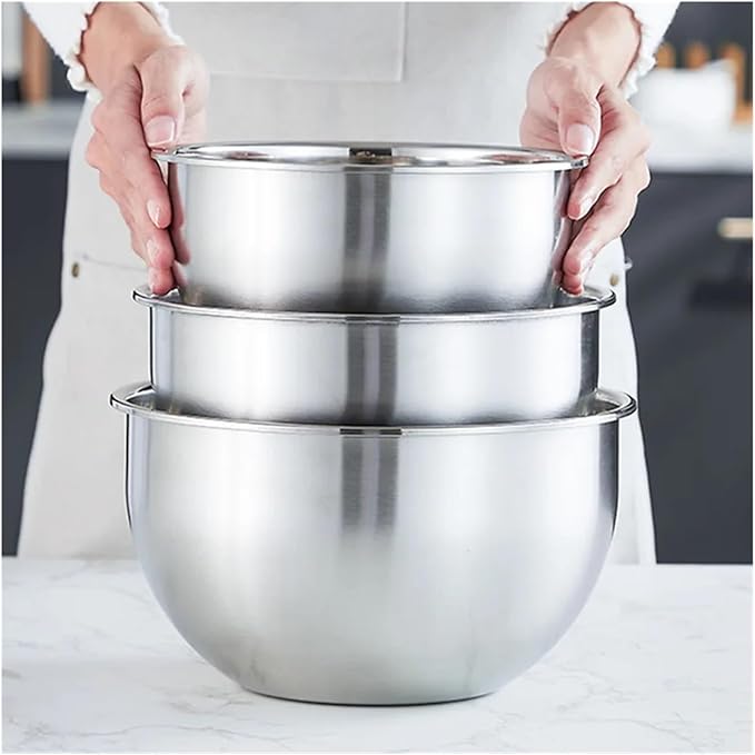 Stainless Steel Bowl Fruit Salad Mixing With Scale Deepen Large Capacity Soup Basin Kitchen Cooking Baking Tools(20cm)