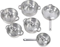 6 Pcs Pots and Pans Set Even Heating Stainless Steel Cookware Set with Glass Lids Frying Pans Saucepans and Saute Pan Kitchen Cookware Sets Easy to Clean