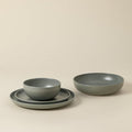 Casafina Ceramic Stoneware 4-Piece Place Setting Service for 1 Pacifica Collection Artichoke Green | Microwave &amp Dishwasher Safe Dinnerware Set | Food Safe Glazing | Restaurant Quality Tableware