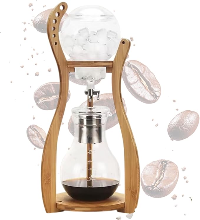 Cold Brew Coffee Maker Ice Drip Coffee Maker Iced Coffee Cold Brew Drip Tower Cold Brew Iced Coffee Drip Tower Wooden Coffee Maker Coffee Offices Home Coffee Maker Brewer Machine(Color:B)